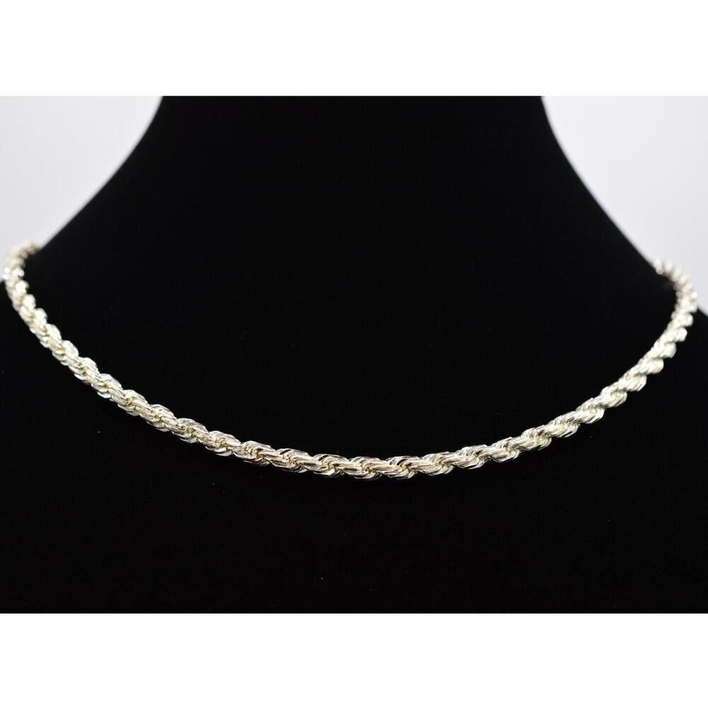 Givenchy Vintage Chain Necklace Metallic Silver Tone Rope Twist Signed 80s BinI